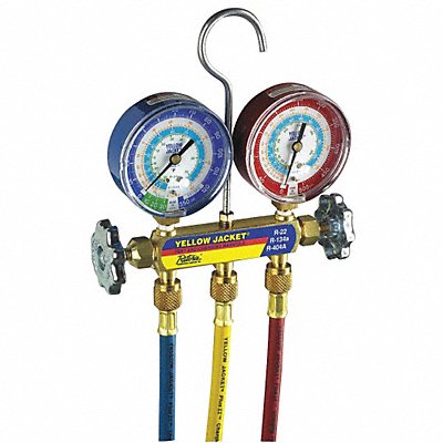 YELLOW JACKET 42006 Mechanical Manifold Gauge Set 2-Valve