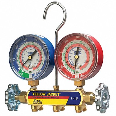 YELLOW JACKET 42021 Mechanical Manifold Gauge Set 2-Valve