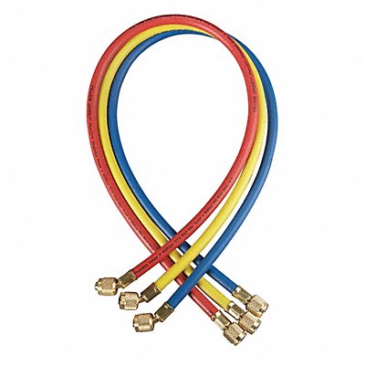 YELLOW JACKET 21983 Manifold Hose Set 36 In Red Yellow Blue