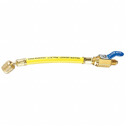 YELLOW JACKET 25002 Charging/Vacuum Hose Low Loss 9 In Yel
