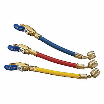 YELLOW JACKET 25980 Manifold Hose Set 9 In Red Yellow Blue