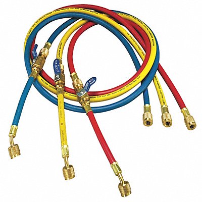 YELLOW JACKET 25986 Manifold Hose Set 72 In Red Yellow Blue