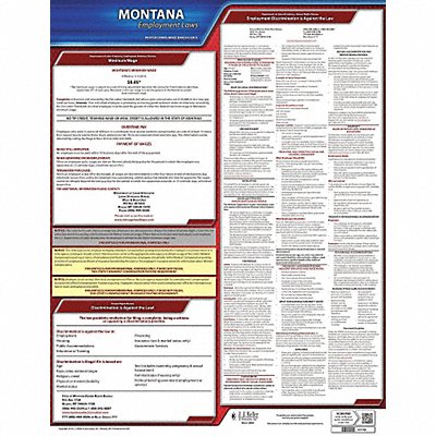 JJ KELLER 100MT Labor Law Poster State Labor Law MT