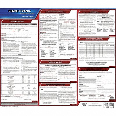 JJ KELLER 100PA Labor Law Poster State Labor Law PA