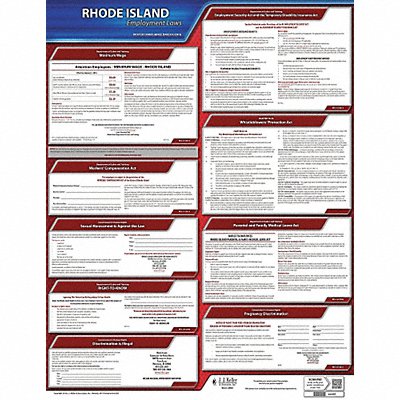 JJ KELLER 100RI Labor Law Poster State Labor Law RI
