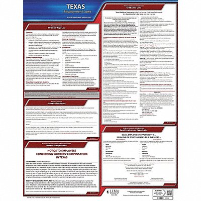 JJ KELLER 100TX Labor Law Poster State No WC TX