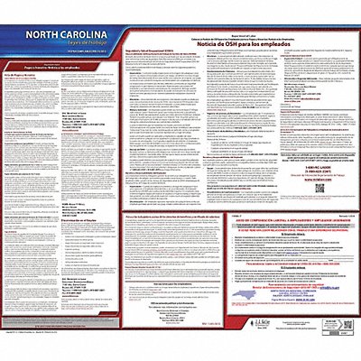 JJ KELLER 200NC Labor Law Poster State Labor Law NC