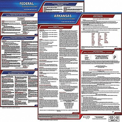 JJ KELLER 100AR3 LaborLaw Poster Fed/STA AR ENG 20inH 3yr