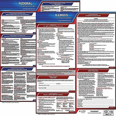 JJ KELLER 100IL3 LaborLaw Poster Fed/STA IL ENG 20inH 3yr
