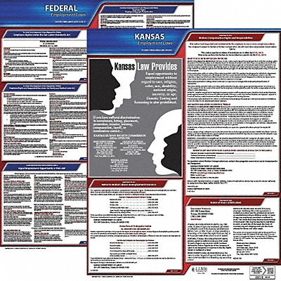 JJ KELLER 100KS1 LaborLaw Poster Fed/STA KS ENG 20inH 1yr