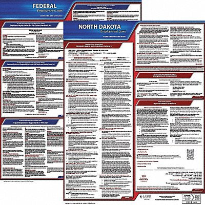 JJ KELLER 100ND3 LaborLaw Poster Fed/STA ND ENG 20inH 3yr