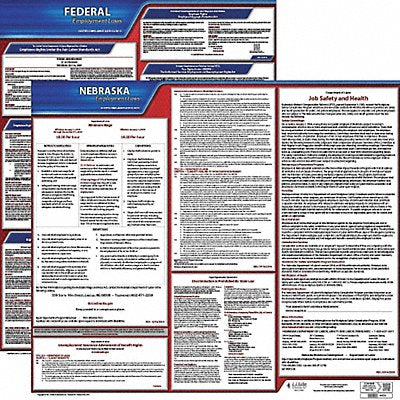 JJ KELLER 100NE3 LaborLaw Poster Fed/STA NE ENG 20inH 3yr