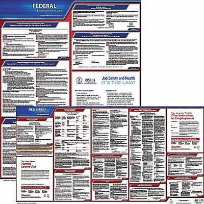 JJ KELLER 100NJ1 LaborLaw Poster Fed/STA NJ ENG 20inH 1yr