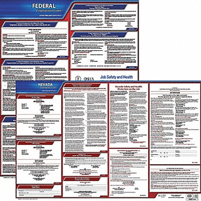 JJ KELLER 100NV3 LaborLaw Poster Fed/STA NV ENG 20inH 3yr