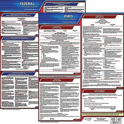 JJ KELLER 100OH1 LaborLaw Poster Fed/STA OH ENG 20inH 1yr