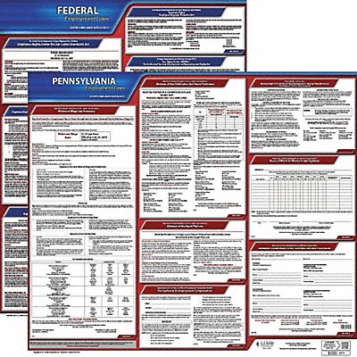 JJ KELLER 100PA1 LaborLaw Poster Fed/STA PA ENG 20inH 1yr