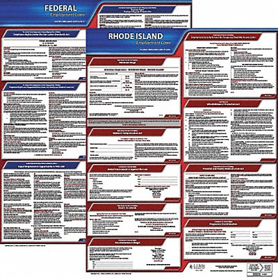 JJ KELLER 100RI1 LaborLaw Poster Fed/STA RI ENG 20inH 1yr