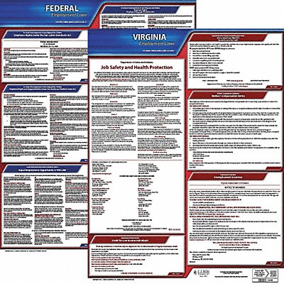 JJ KELLER 100VA3 LaborLaw Poster Fed/STA VA ENG 20inH 3yr