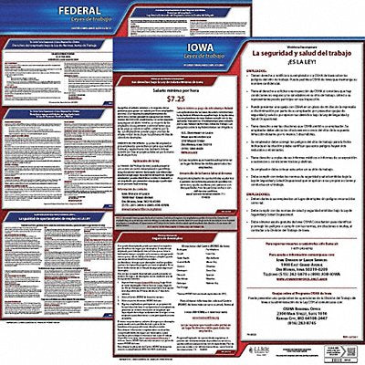 JJ KELLER 200IA1 Labor Law Poster Fed/STA IA SP 20inH 1yr