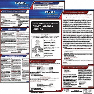 JJ KELLER 200KS1 Labor Law Poster Fed/STA KS SP 20inH 1yr