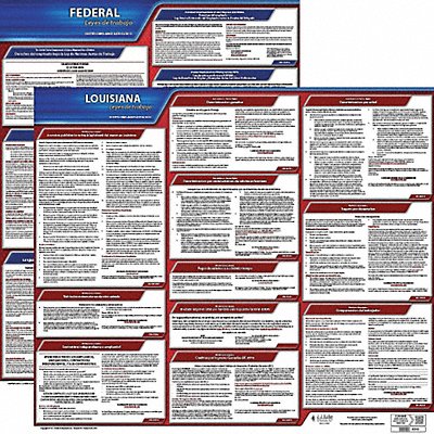 JJ KELLER 200LA1 Labor Law Poster Fed/STA LA SP 20inH 1yr