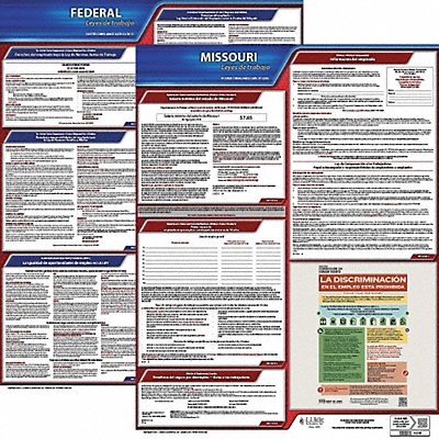 JJ KELLER 200MO1 Labor Law Poster Fed/STA MO SP 20inH 1yr