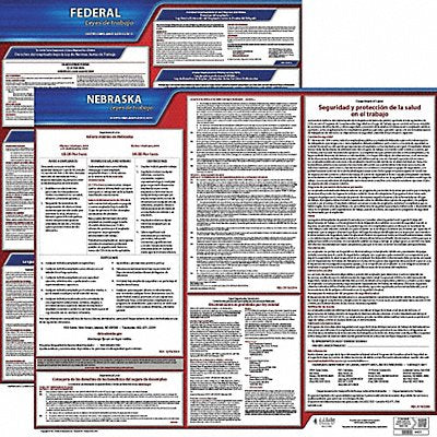 JJ KELLER 200NE1 Labor Law Poster Fed/STA NE SP 20inH 1yr