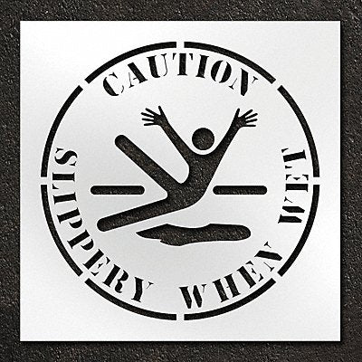 RAE STL11614803 Stencil Caution Slippery When Wet 42 in