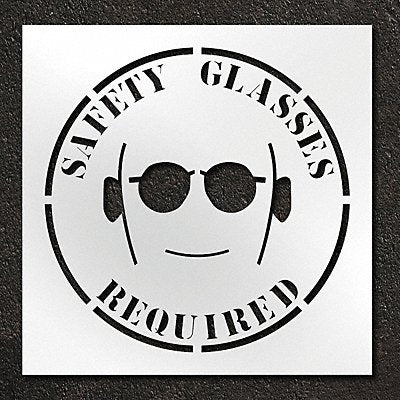 RAE STL11614810 Stencil Safety Glasses Required 42 in