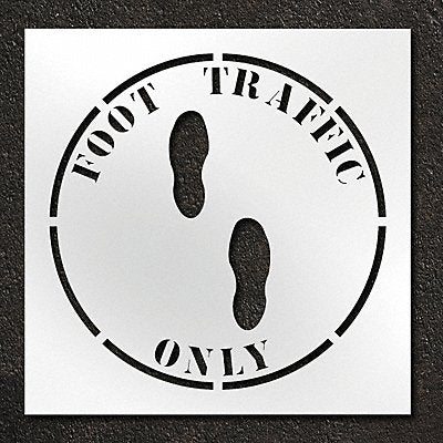 RAE STL11614811 Stencil Foot Traffic Only 42 in