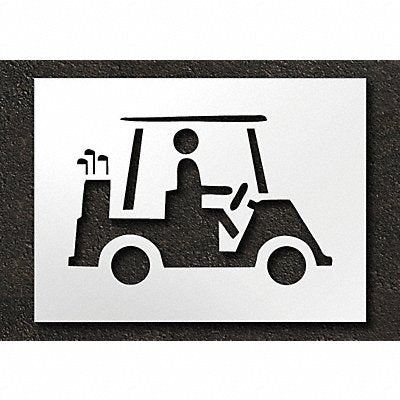 RAE STL11675604 Golf Course Stencil Cart Logo 16 in