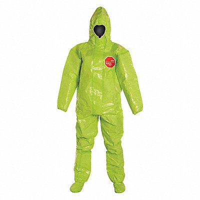 DUPONT TK128TLYMD000200 Hooded Coveralls M Yellow Tychem 10000 PK2