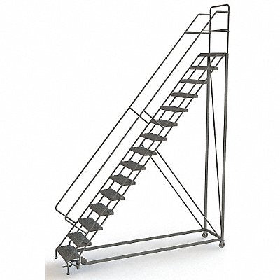 TRI-ARC UKDEC115242 Rolling Ladder 15 Steps Serrated Tread