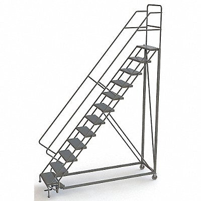 TRI-ARC UKDEC112246 Rolling Ladder 12 Steps Perforated Tread