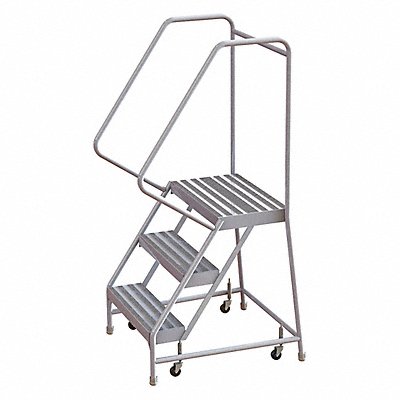 TRI-ARC WLAR103244 Rolling Ladder 3 Steps Ribbed Tread