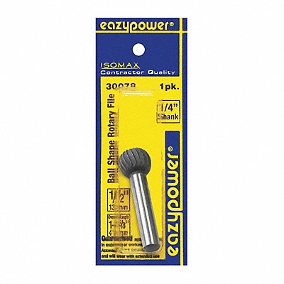 EAZYPOWER 30078 Rotary File Ball 1/2 Shank Dia
