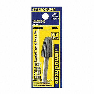 EAZYPOWER 30080 Rotary File Tapered 1/4 Shank Dia