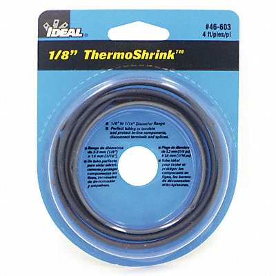 IDEAL 46603 Shrink Tubing 6 in Blk 0.146 in ID PK5