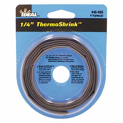 IDEAL 46605 Shrink Tubing 4 ft Blk 0.268 in ID PK5