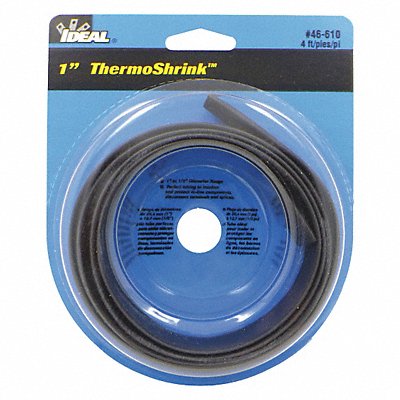 IDEAL 46610 Shrink Tubing 4 ft Blk 1.043 in ID PK5