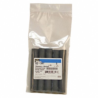 IDEAL 46347 Shrink Tubing 6 in Blk 0.75 in ID PK5