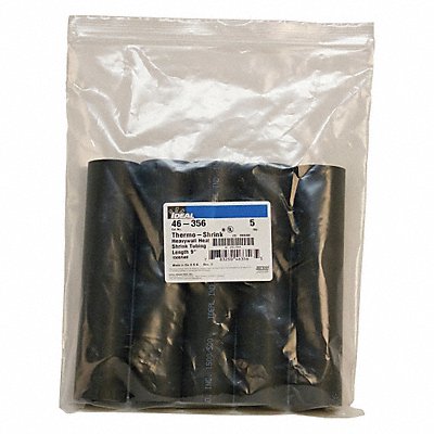 IDEAL 46356 Shrink Tubing 9 in Blk 1.5 in ID PK5