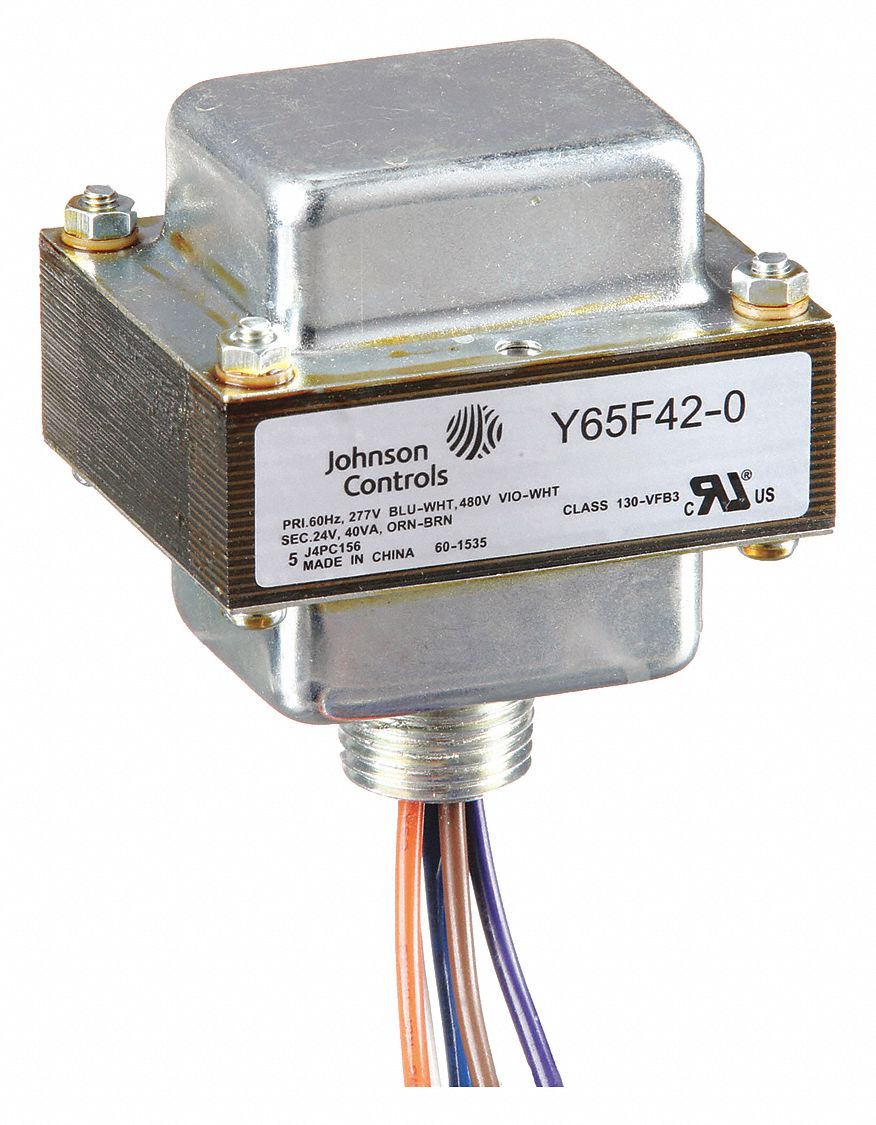 JOHNSON CONTROLS Y65F420 Cls 2 Transformer 40VA Open Plate