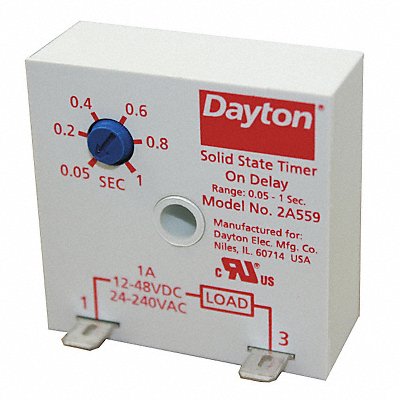 DAYTON 2A559 SinFunEncapTimingRelay 240VDC 2Pins
