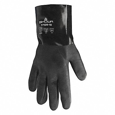 SHOWA 7710R Chemical Resistant Gloves Black Sz L PR
