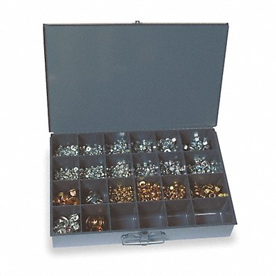 GRAINGER WWG20FLGLNGR Hx LockNt Asrt Zinc Plated Steel 1255PK