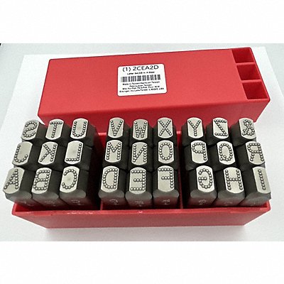 GRAINGER 2CEA2 Letter Set 3/8 in H Steel