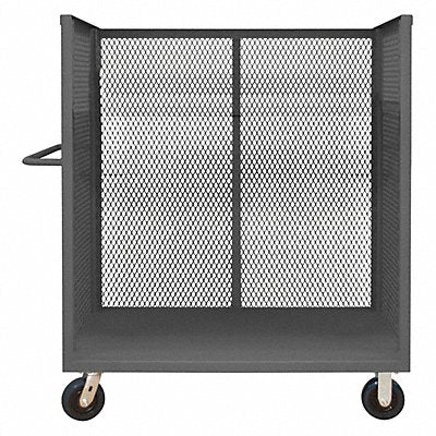 GRAINGER 3STEX30606PU95 3 Sided Mesh Cart 1 Shelf 3600 lb.
