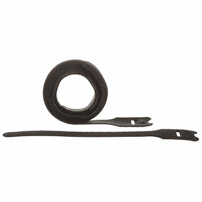 PANDUIT HLT2IX0 Hook & Loop Cable Tie 8 in Black PK10