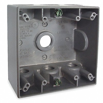 BELL 53400 Weatherproof Box 1/2 in Hub 2Gangs